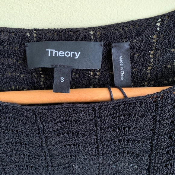 NWT Theory Crochet Shell Black Tank Small - Picture 5 of 9